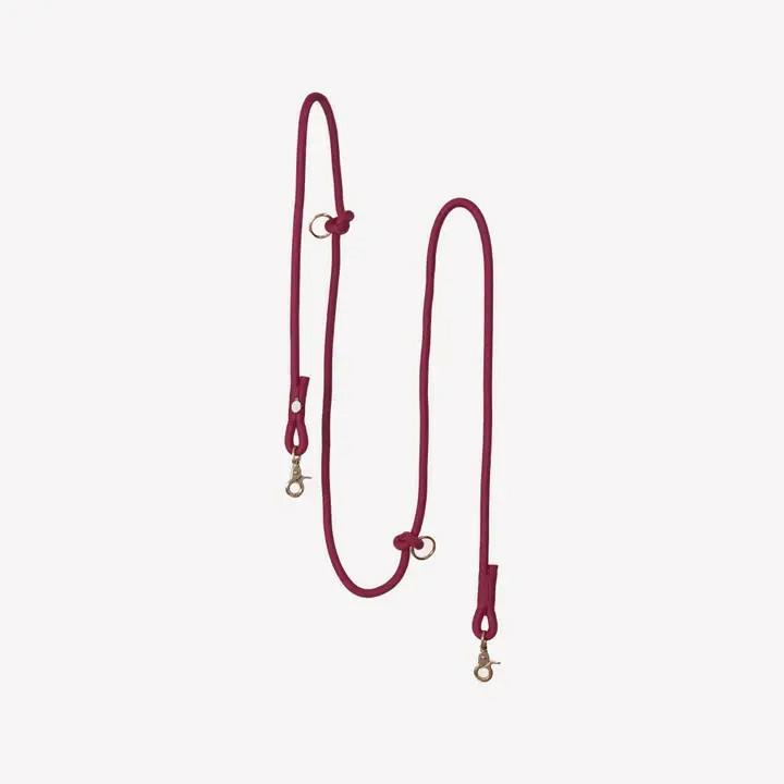 Smycz linowa przepinana hands free        braided bordeaux 244 cm FURLOU