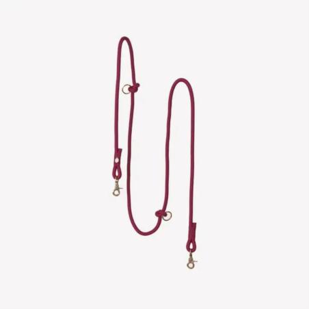 Smycz linowa przepinana hands free        braided bordeaux 244 cm FURLOU