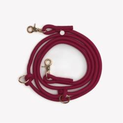 Smycz linowa przepinana hands free        braided bordeaux 244 cm FURLOU