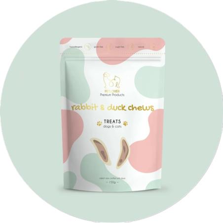 Naturalne przysmaki z królika i kaczki    Rabbit & Duck Chews 150g PETLOVER