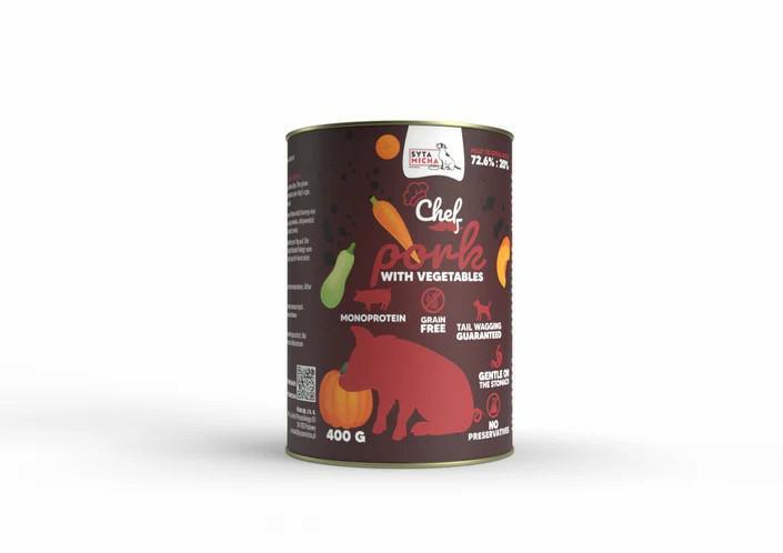 Karma mokra CHEF wieprzowina z warzywami  400 g SYTA MICHA