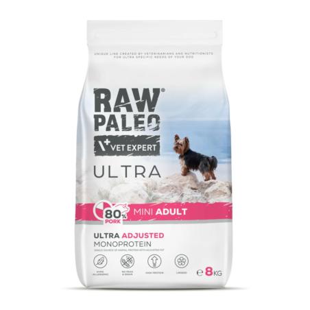 Karma sucha dla psów dorosłych ras        małych wieprzowina 8kg RAW PALEO ULTRA