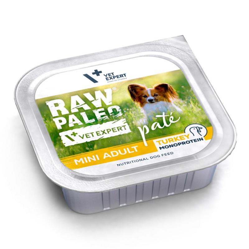 Karma mokra dla psów dorosłych indyk      150g RAW PALEO PATE MINI