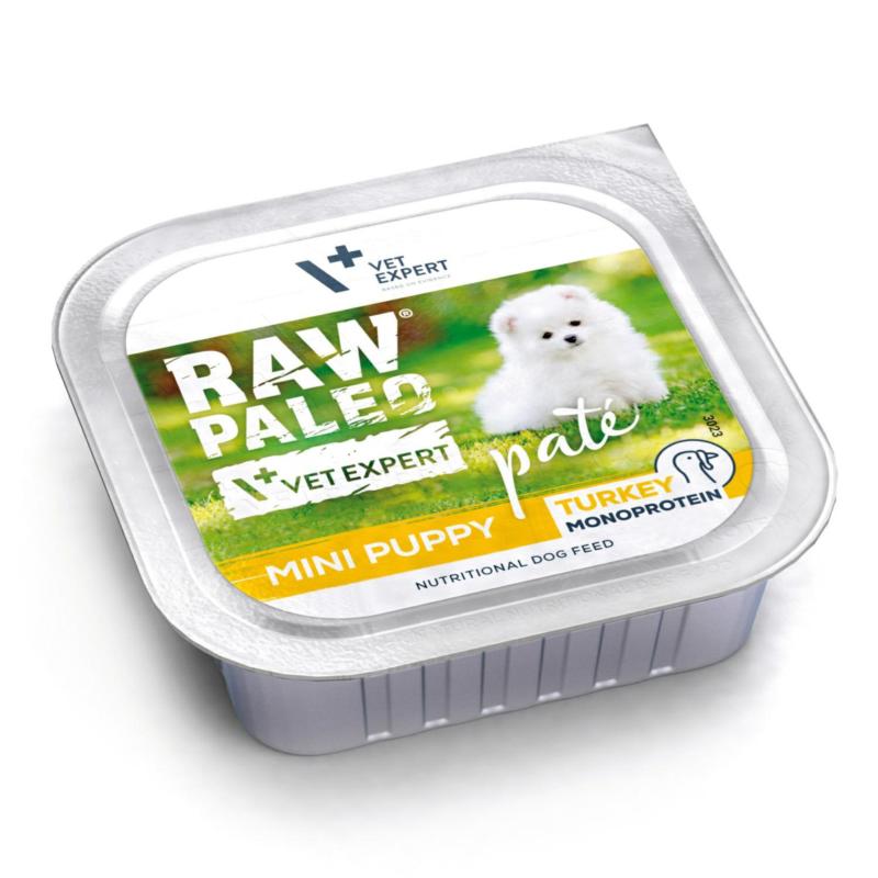 Karma mokra dla szczeniąt indyk 150       g RAW PALEO PATE MINI