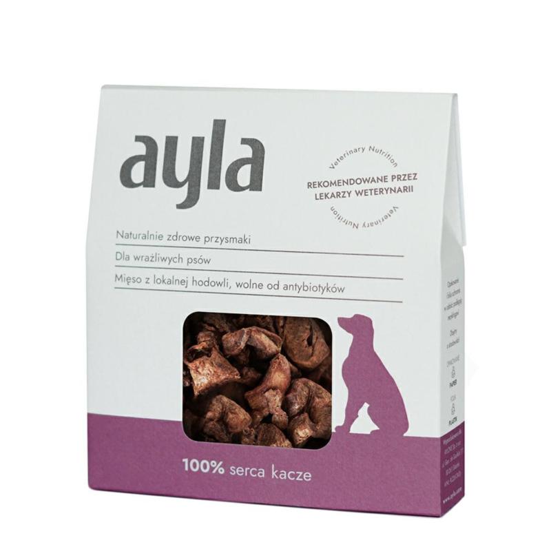 Serca kacze liofilizowane przysmaki dla   psa 28g AYLA DELIGHT