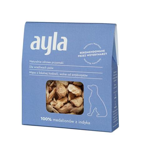 Medaliony z indyka liofilizowane          przysmaki dla psów 28g AYLA DELIGHT