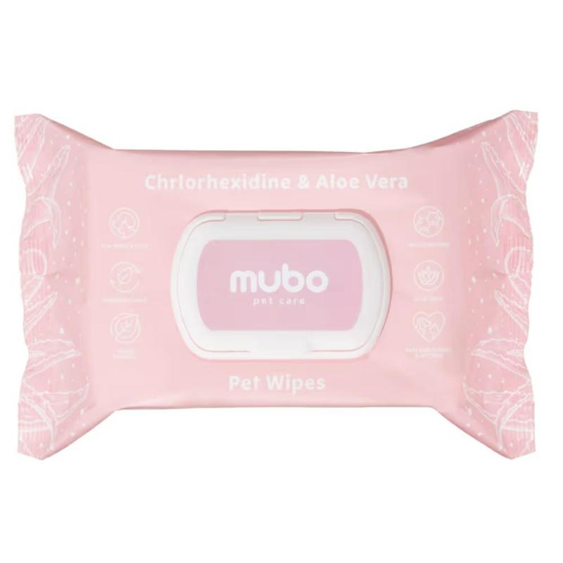 Chusteczki z chlorheksydyną i aloesem     dla psa i kota 100 szt MUBO