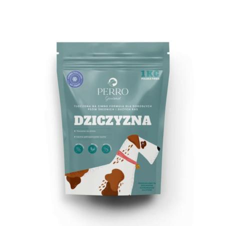 Karma sucha tłoczona na zimno -           dziczyzna - psy dorosłe średnie i duże rasy 1 kg PERRO